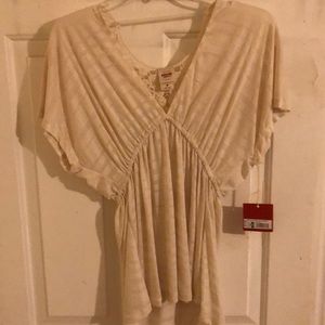 Embroidered flowy top